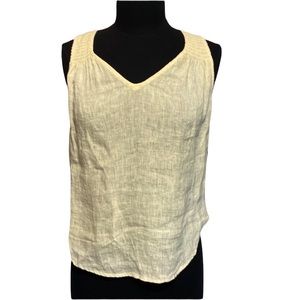 Bella Dahl Pale Yellow V-Neck Linen Tank